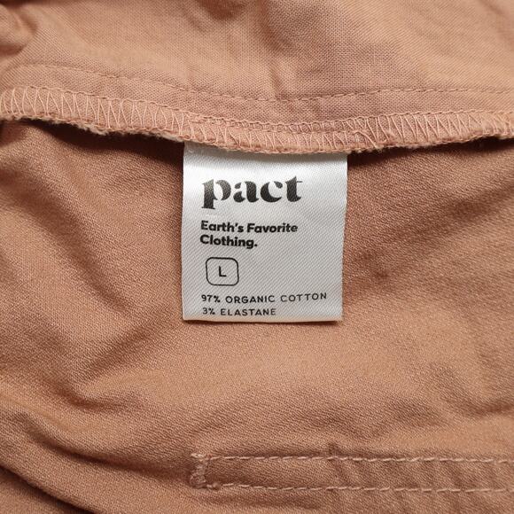 Pact Shorts Men's Sz L Orange Organic Cotton Twill Drawstring Elastic Waist - Picture 4 of 5